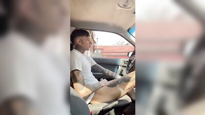 Pulling Out of McDonalds Drive-Thru - Hot Gay Threesome