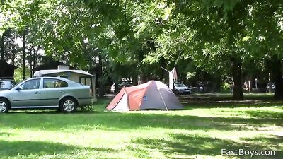 Sex in the Tent - Bareback Cum Shots Handjob Oral Twinks