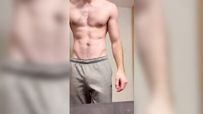 Stripping for Straight Cam Boys! - Fit Muscle Twunk Shows Off His Big Cock!