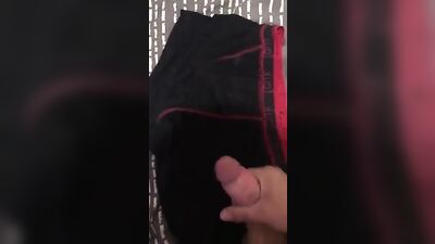 Two-day load: Amateur Cum Shots & Handjob in Boxer Briefs