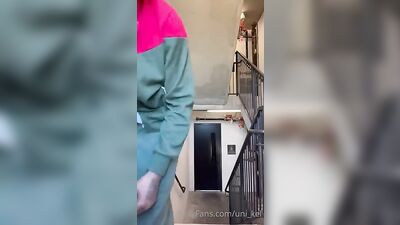 Stairwell BBC Suck and Swallow: The Ultimate Amateur Public Oral Adventure