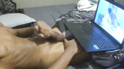 Young Black Twink Cumshots: Straight-Porn Inspired Jerk and Cum