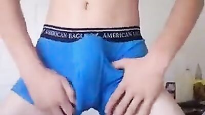 Stripping off American Eagle Undies: A Sexy Solo Fetish Show!