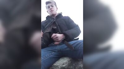 Outdoor Risky Jacking Off With Cute Blonde Boys - Public Amateur Big Cocks!