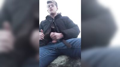 Outdoor Risky Jacking Off With Cute Blonde Boys - Public Amateur Big Cocks!