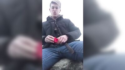 Outdoor Risky Jacking Off With Cute Blonde Boys - Public Amateur Big Cocks!