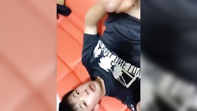 Gay Asian Boy Cumshot - Explosive Solo Performance!