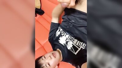 Gay Asian Boy Cumshot - Explosive Solo Performance!