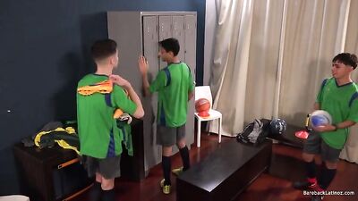 Latin Threesome Group Show - Locker Room Fuck Sex
