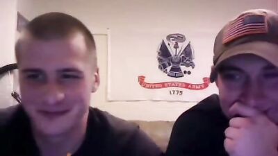 Two Army Dudes Jerkin It in the Barracks - A Gay Porn Video with Military Friends