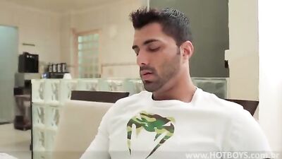 Sitting on his best friends boy cock! - A Muscle Boys Oral Porn Short Film