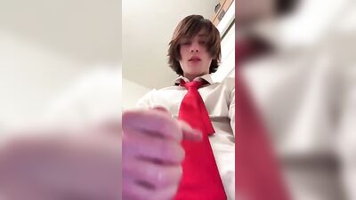 Golden Cumshot: Twink Moans and Cums in Style