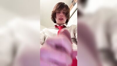 Golden Cumshot: Twink Moans and Cums in Style