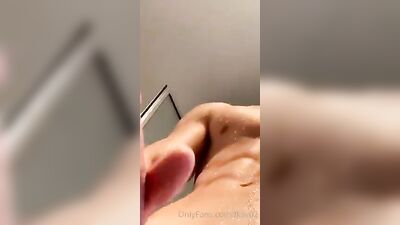 Cumming So Hard in the Shower! - A Gay Porn Video with Amateur Blonde Selfie Cam and Muscle Boys