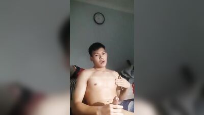 Asian Muscle God Cums Again - Solo Cam Show!