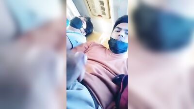 Bus Cumming & Pounding - Public Outside Strokes!