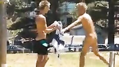 Surfer Boys Expose Their Sexy Bodies in Public Tube!