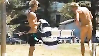 Surfer Boys Expose Their Sexy Bodies in Public Tube!