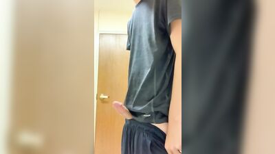 Gay Porn: 18 Year Old Jacking Off in Bathroom Boys Cum Shots Handjob