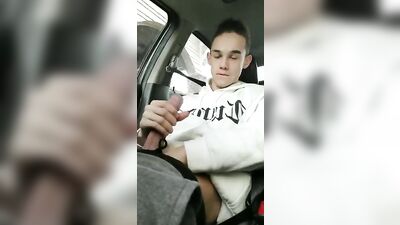 Self-loving gay car chillers in action - Just Chilling Gay Porn Tube Car Selfie