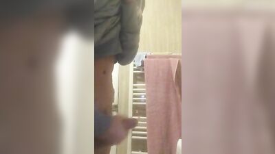 Jerking off boys in the bathroom: Gay Porn Moaning Experience