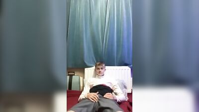 Young Stud Jerks And Rides Dildo In Gay Porn Video!