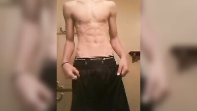 Latino Heat: Hispanic Boy Flexes Muscles in GBT Gay Boy Porn