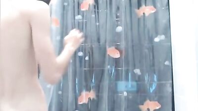 Gay Webcam Showers: Artur Cums with Boys!