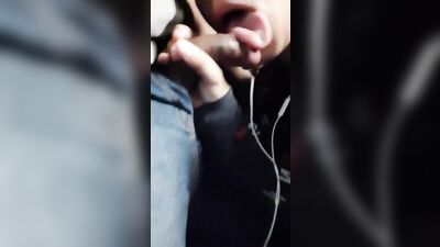 Deep Throats Cock on Public Bus - Gay Twink Porn Cum Shots Oral Outside!