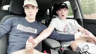 Car Ride Oral Delight - 2 Boys Porn
