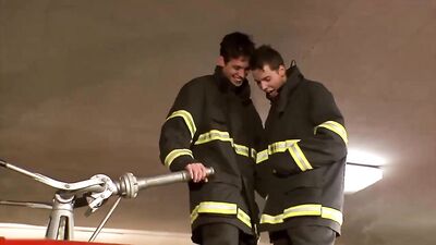 Firefighters Hung Blaze: Bareback Gangbang in Firetruck!