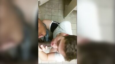 College Boy BBC Blowjob in Locker room: Double Penetration Threesome