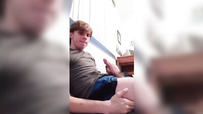 Ginger Teen Boys Porn Jerks Off with Intense Big Orgasm - Cum Shots Handjob Solo