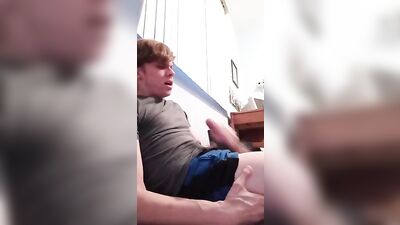Ginger Teen Boys Porn Jerks Off with Intense Big Orgasm - Cum Shots Handjob Solo