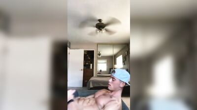 Baseball Boy Cumming on His Abs - Big Cocks Cum Shots