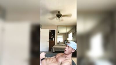 Baseball Boy Cumming on His Abs - Big Cocks Cum Shots