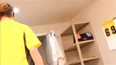 Japanese Tomo & Jin Threesome in Locker Room: Asian Group Sex Delights