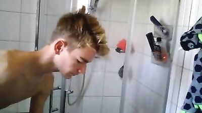 Getting Down In The Shower - A Quick Jerk Off Session With Two Hotties!