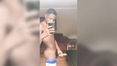 Busting a huge nut all over the floor boys!