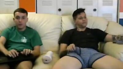 Tattooed College Studs Share Fleshlight Boys in Hardcore Action!