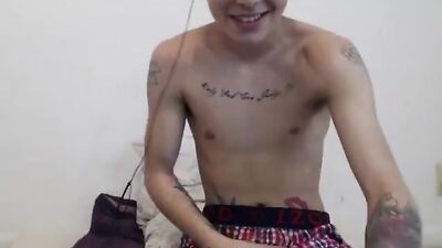 Tattooed College Webcam Boy Porn: Ass Exposure and Cum Shots