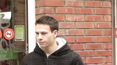 Gay Porn Pick-Up: Blond Muscle Boy Rides in the Streets