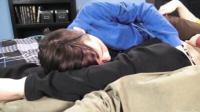 Two Asses For A Lucky Twink: Bareback Group Sex