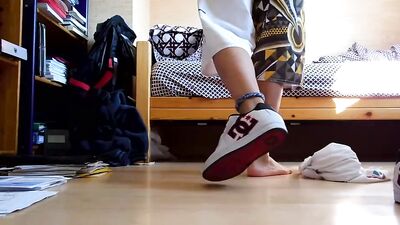 Fetish Foot Fascination: Boy DC flip-flop and DC shoes - Gay Porn Video
