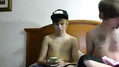 Gay College Students with Tattoos & Friends Masturbating Together 2