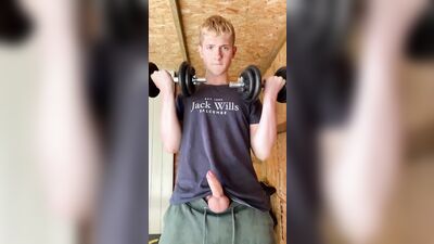 Gay Porn Blonde Boy Workout - Hot and Muscular Solo Action