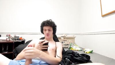 Curly Haired Twink Porn Gets Off