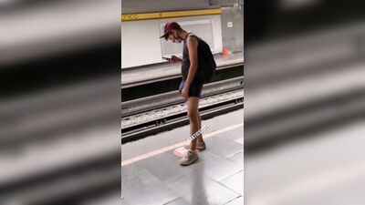 Metro Boy Caught in Public Outside Tube: An Explosive Gay Porn Experience!