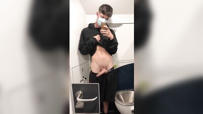 Airplane Bathroom Selfie Gay Boys Porn Waving hello!
