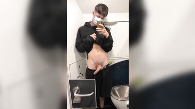Airplane Bathroom Selfie Gay Boys Porn Waving hello!